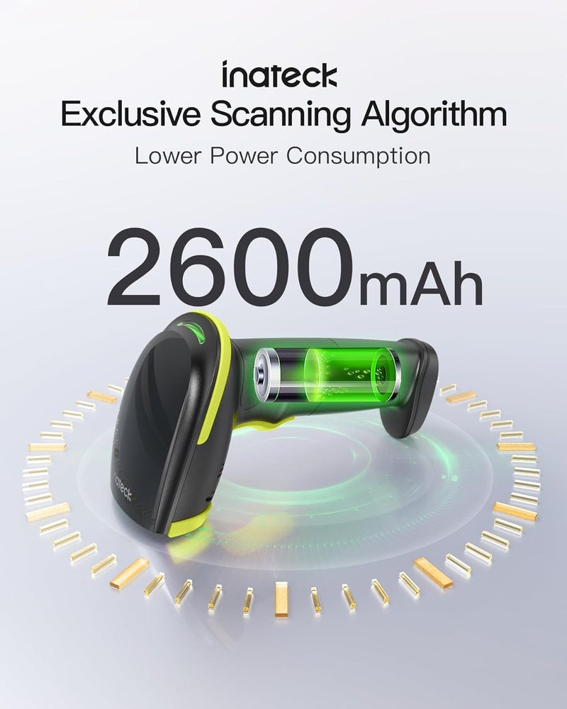 Inateck 2D Barcode Scanner, Wireless Bluetooth QR Barcode Scanner, Handheld Scanner with APP and SDK, 1 Charge for 3 Months, BCST-23 Green - Image 3